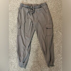 taupe athletic cargo jogger pants